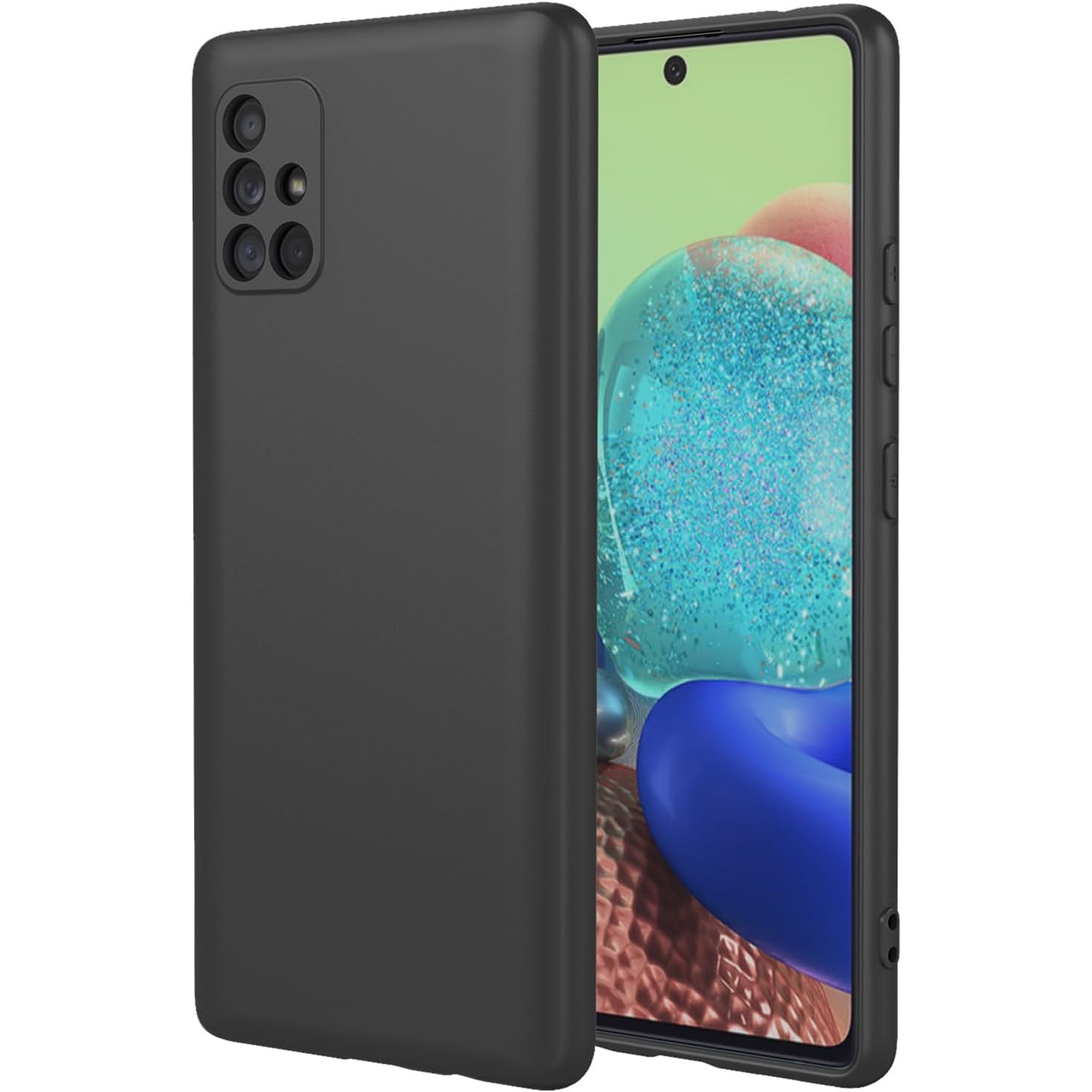 Husa telefon compatibila cu Samsung Galaxy A51, Soft Silicone Premium, Anti-Soc, Protectie camera, Microfibra interior ( catifea ), Margini Ridicate pentru Protectia Ecranului, Negru
