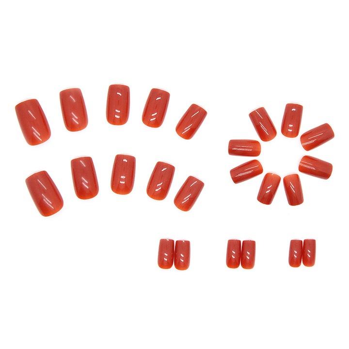 24 darab műköröm készlet, felragasztható, piros