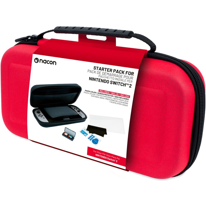 Nacon 2809496 Nintendo Switch 2 utazótok + fólia, piros