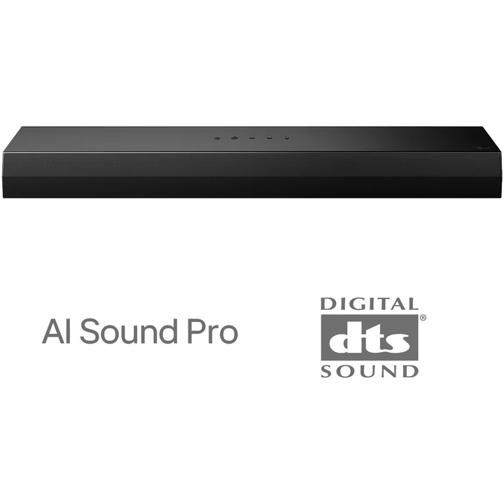 Саундбар LG S20A, 2.0, 50W, AI Sound Pro, Dolby Audio, Bluetooth, HDMI, USB, Черен
