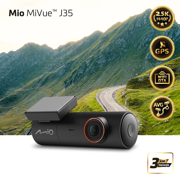 Camera video auto Mio MiVue J35, WIFI, 2.5K (2560*1440p), GPS, Night vision