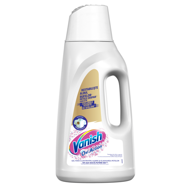 Solutie pentru indepartarea petelor Vanish Premium Gold Gel White, 2L
