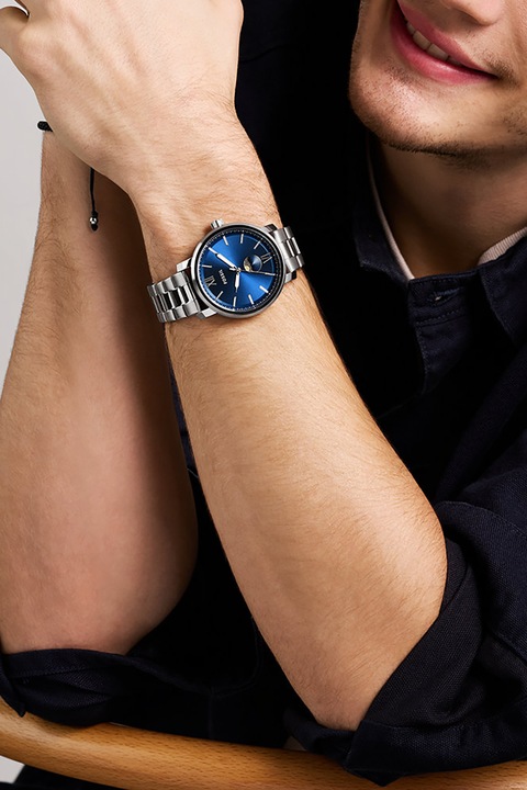 Fossil, Мултифункционален часовник Rhett от неръждаема стомана, Сребрист