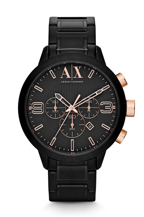 ARMANI EXCHANGE, Ceas cronograf din otel inoxidabil, Negru