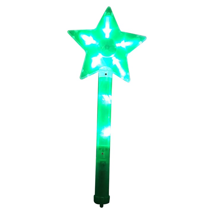 YANYXR LED világító bot, csillag, zöld, 40x16 cm, 3 világítási mód