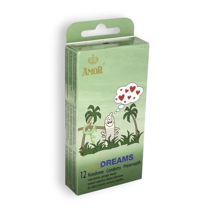 Amor Wild Dreams óvszer, bordázott az intenzív stimulációért, 12 darab