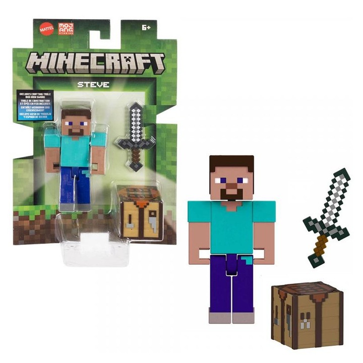 Set de figurine Steve Mattel 5273546 Minecraft: - Mattel