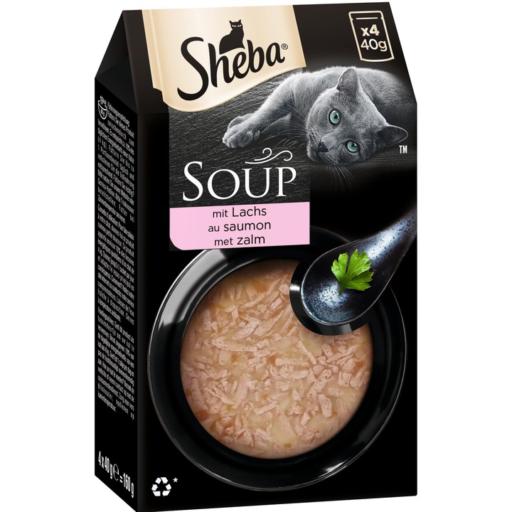 Sheba, nedves macskaeledel, lazac, szett 40x40g