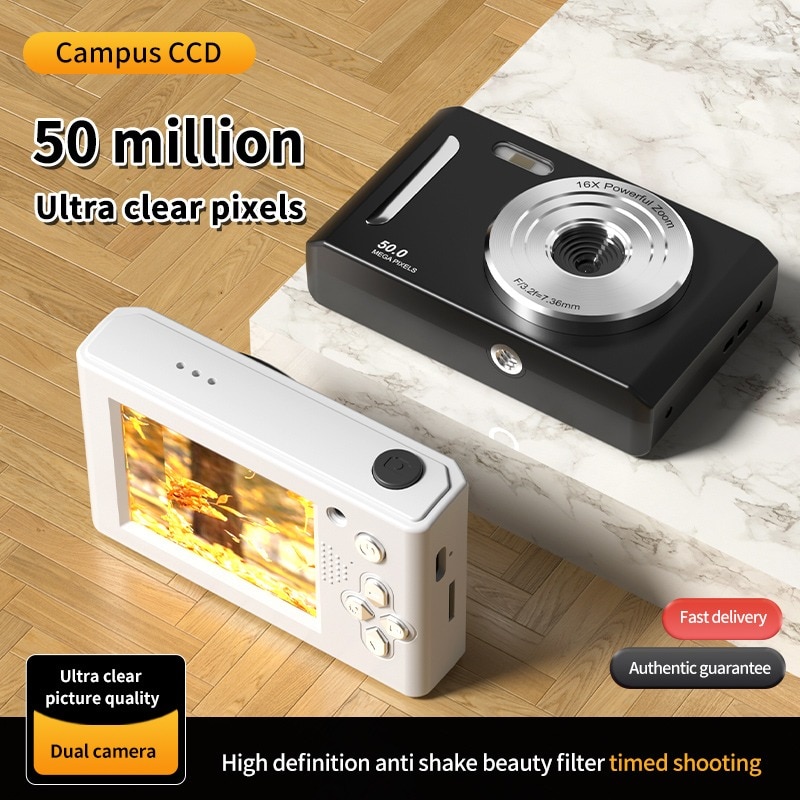 Aparat foto digital compact cu card de memorie de 32G, zoom 8x, doua ...