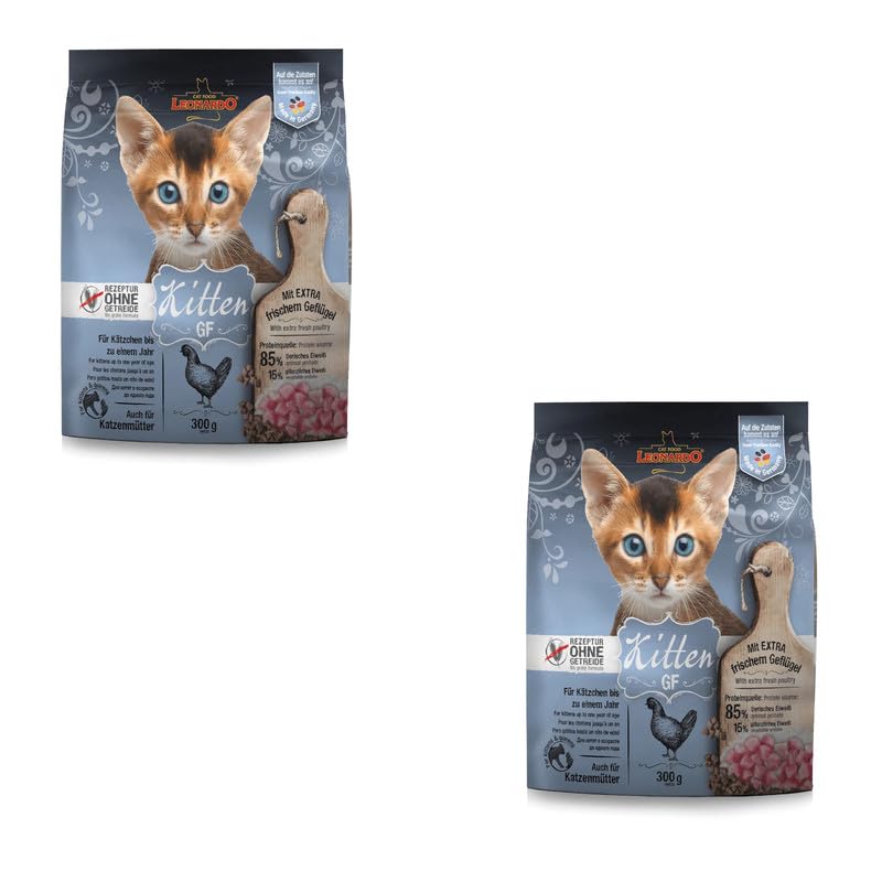 Двоен пакет Leonardo Kitten Gf, Суха храна за котенца, Сос, 2 x