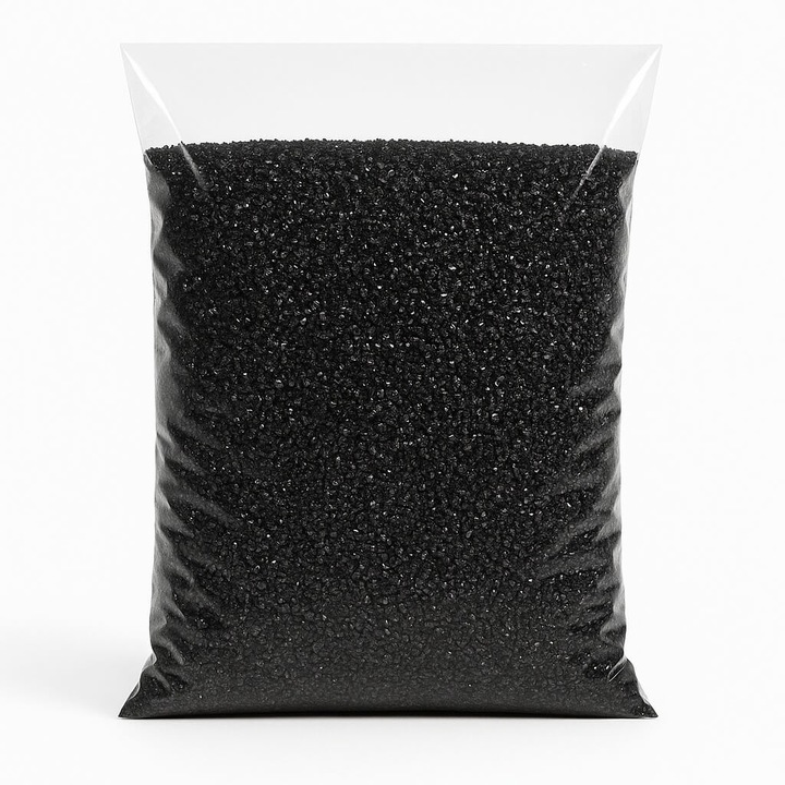 Pietris acvariu cuart negru, granulatie 3-4 mm, punga 1 kg substrat decorativ inert decorativ aranjamente estetice, acvarii si terarii