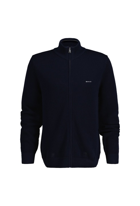 Gant, Памучна жилетка с цип, Син, M