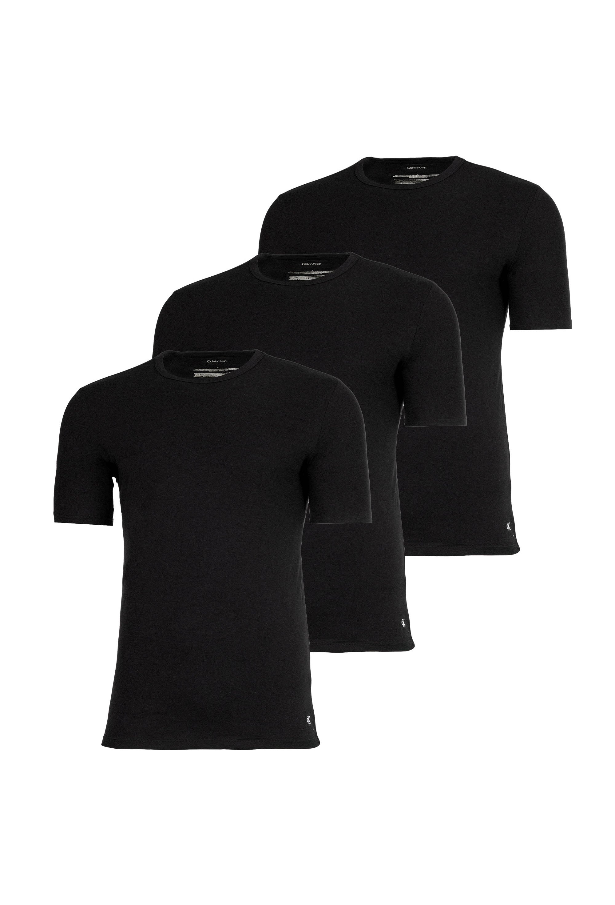 CALVIN KLEIN, Set de tricouri de casa din amestec de bumbac - 3 piese, Negru, 3XL
