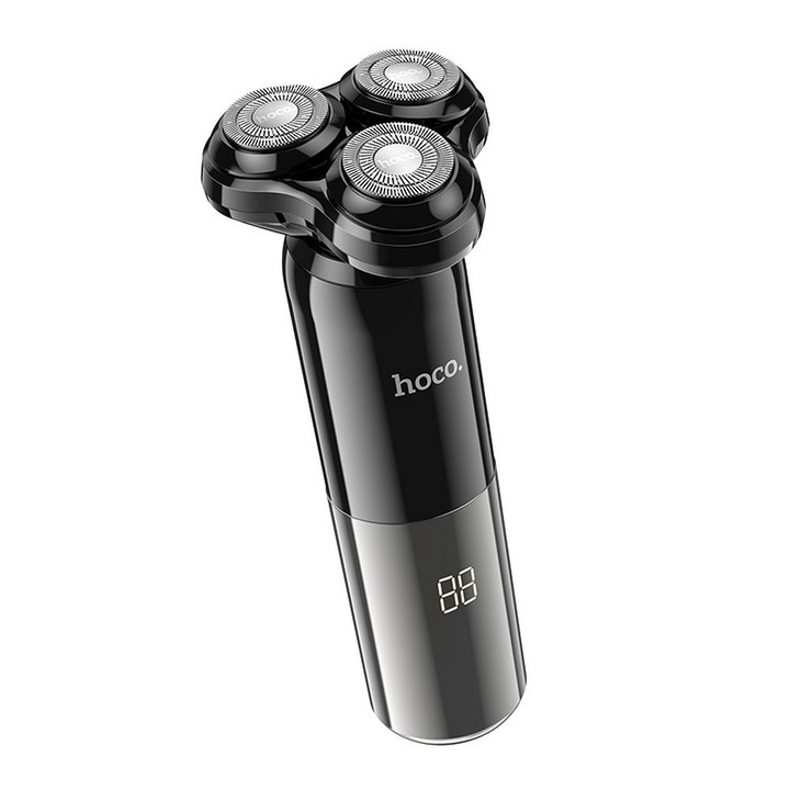 Borotva 3 úszó pengével, Vízálló, USB-C töltés, Hoco HP35n fekete