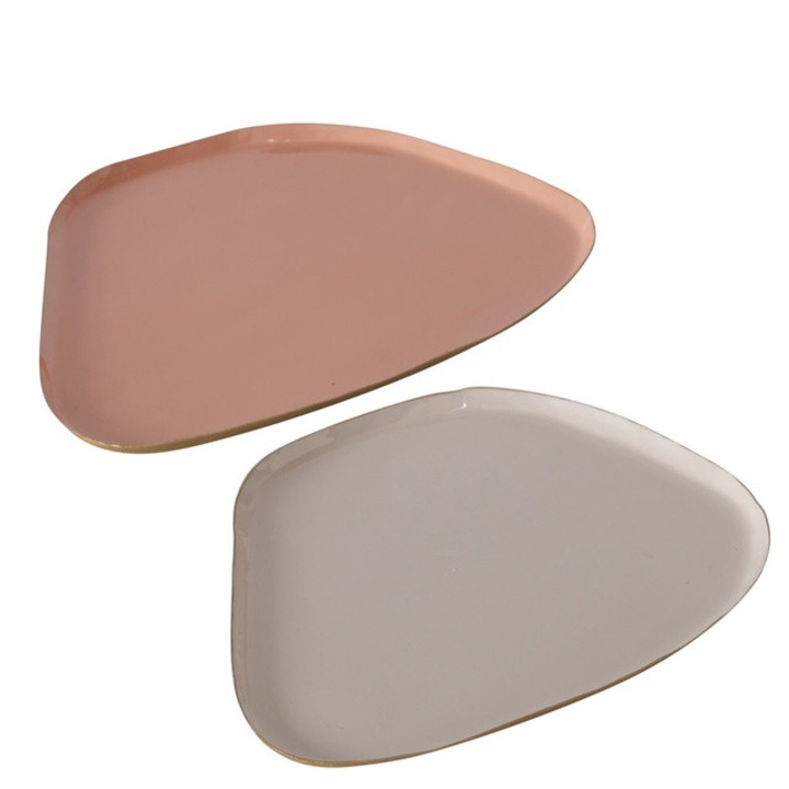 2 db-os Puha dísztálca szett, többszínű