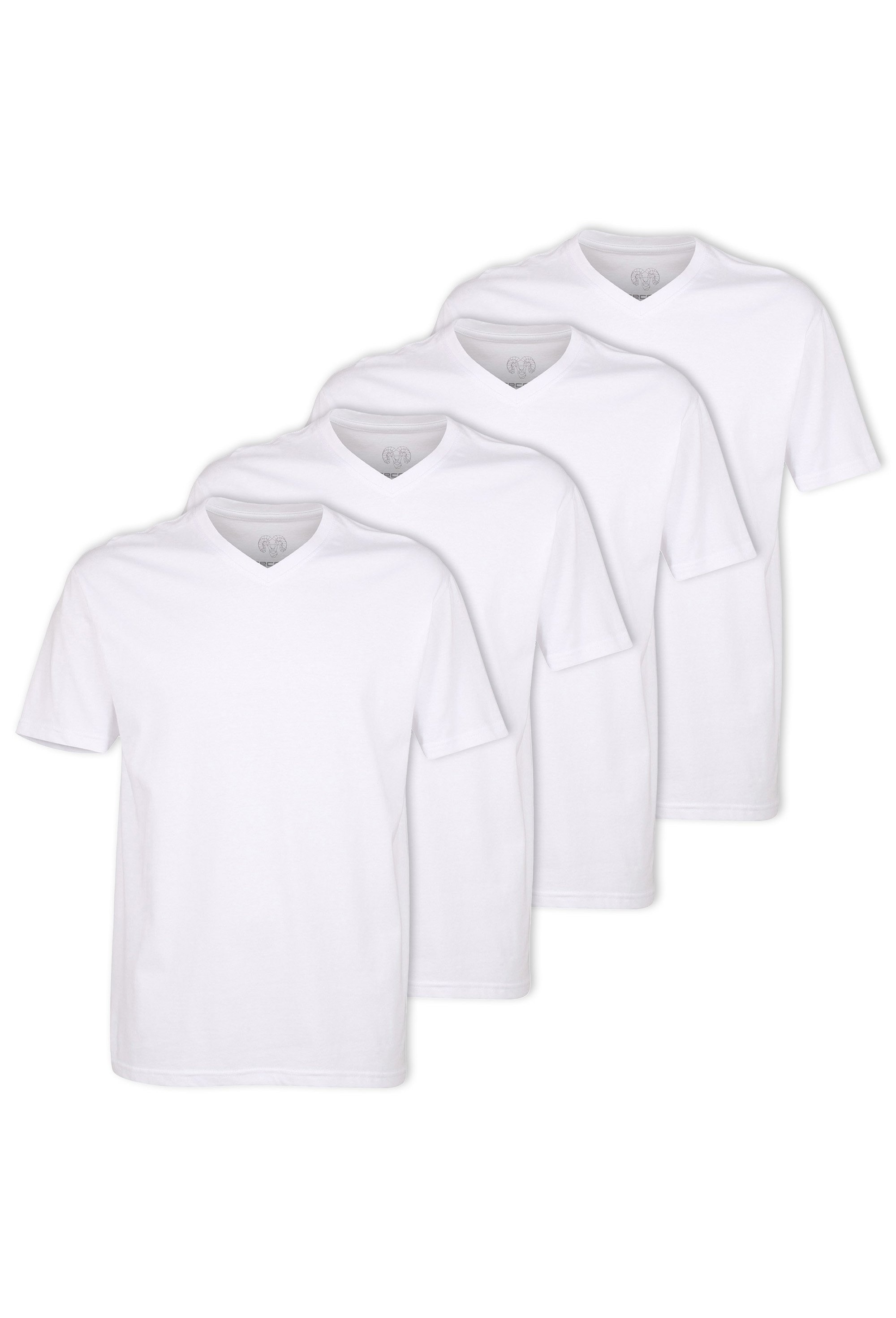 CECEBA, Tricou uni cu decolteu in V, Alb, 4XL