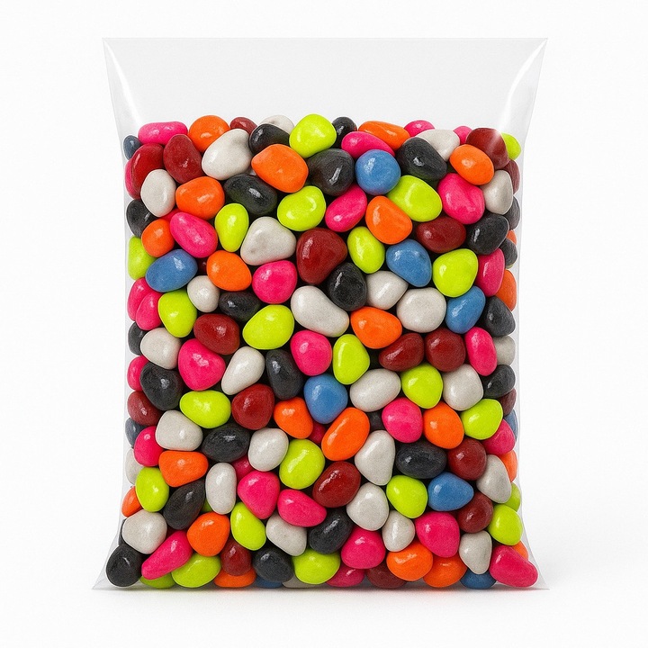 Pietris mix color decorativ 1 kg – pietris decorativ pentru acvariu (pietris acvariu colorat ceramizat), granulatie aproximativ 1 cm, pietris decor universal