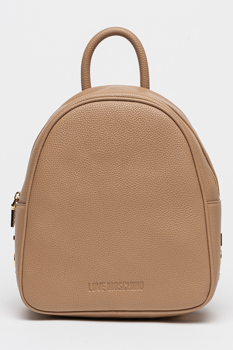 Love Moschino, Rucsac din piele ecologica cu logo, Maro camel
