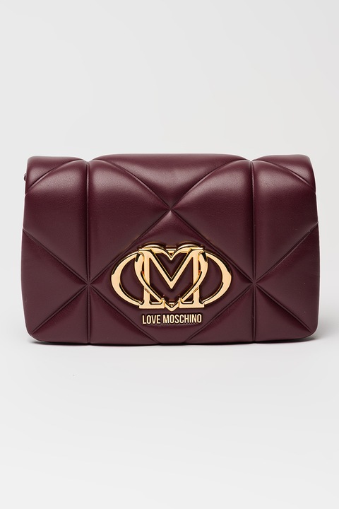 Love Moschino, Geanta crossbody de piele ecologica cu lant, Violet tyrian