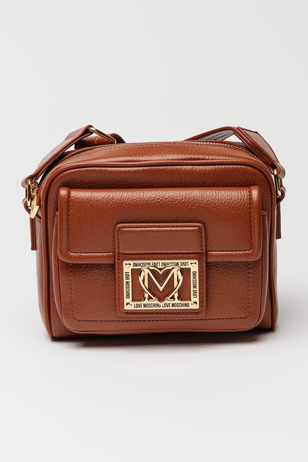 Love Moschino, Geanta crossbody de piele ecologica cu logo, Rosu