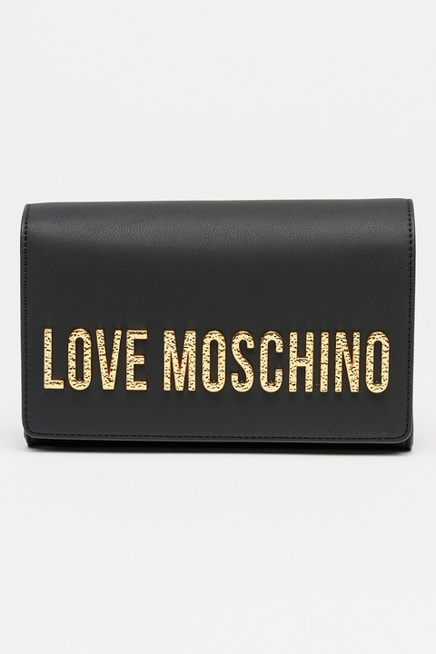 Love Moschino, Geanta crossbody din piele ecologica, Negru