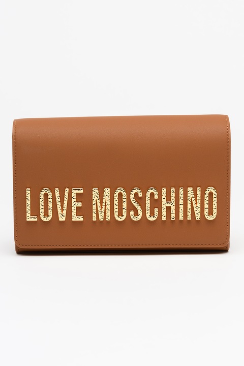 Love Moschino, Geanta crossbody din piele ecologica, Maro scortisoara