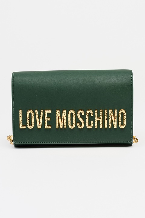 Love Moschino, Geanta crossbody din piele ecologica, Verde englez