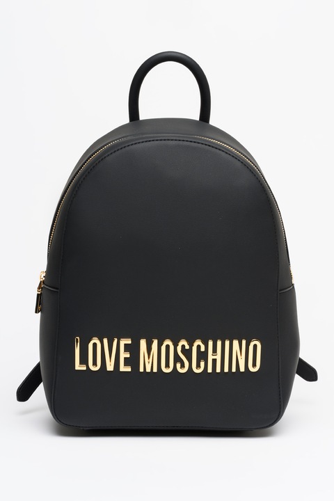 Love Moschino, Раница с цип и лого, Черен