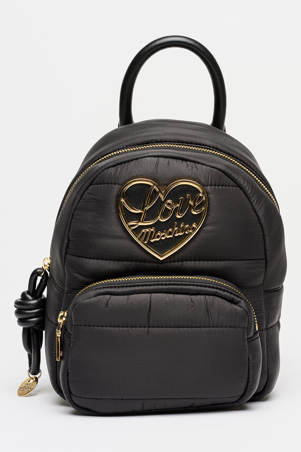 Love Moschino, Rucsac matlasat cu logo, Auriu, Negru - eMAG.ro