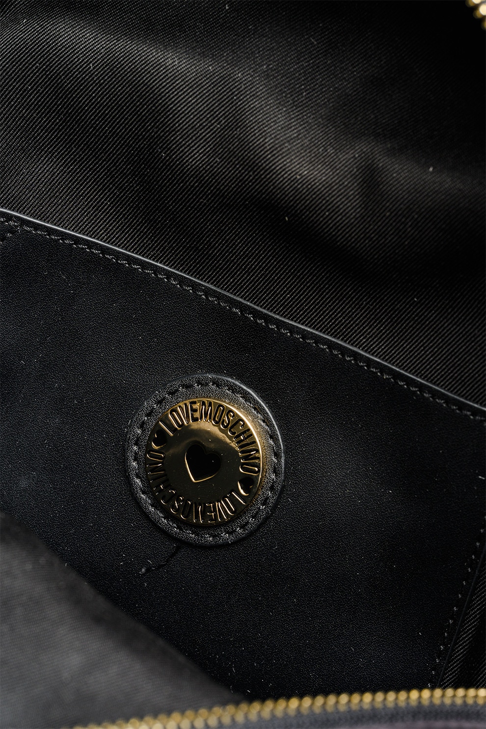 Love Moschino, Rucsac matlasat cu logo, Auriu, Negru - eMAG.ro