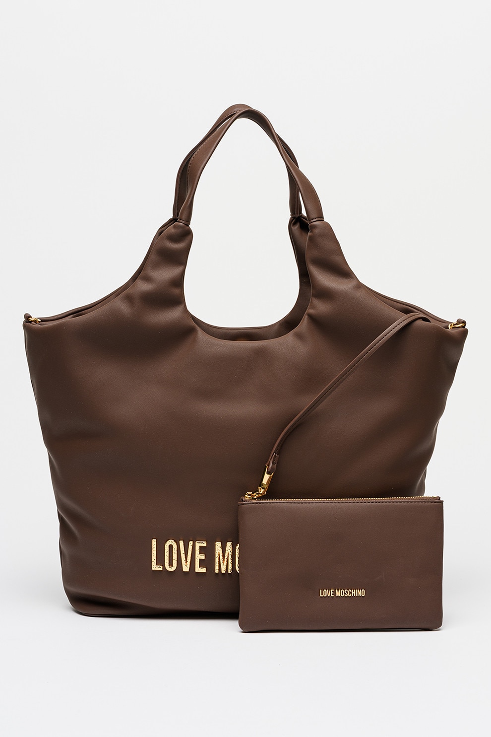 Love Moschino, Geanta din piele ecologica cu logo supradimensionat