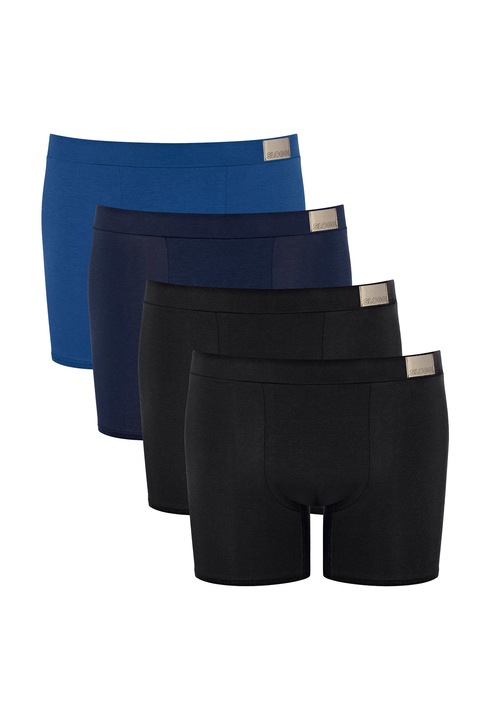 Sloggi, Set de boxeri GO Natural - 4 perechi, Negru/Albastru