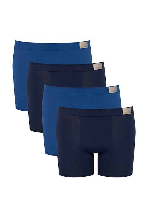 Sloggi, Set de boxeri GO Natural - 4 perechi, Albastru