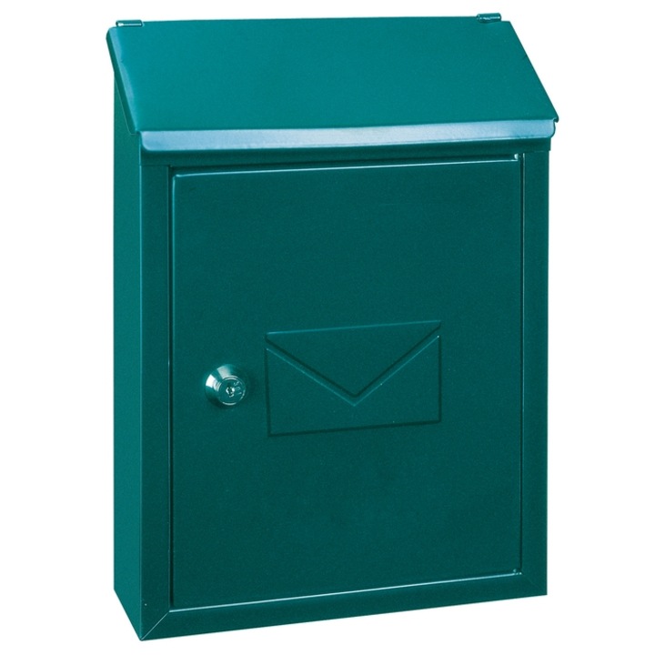 Cutie postala pentru interior / exterior Rottner Udine, otel galvanizat, verde, 21 x 7 x 30 cm