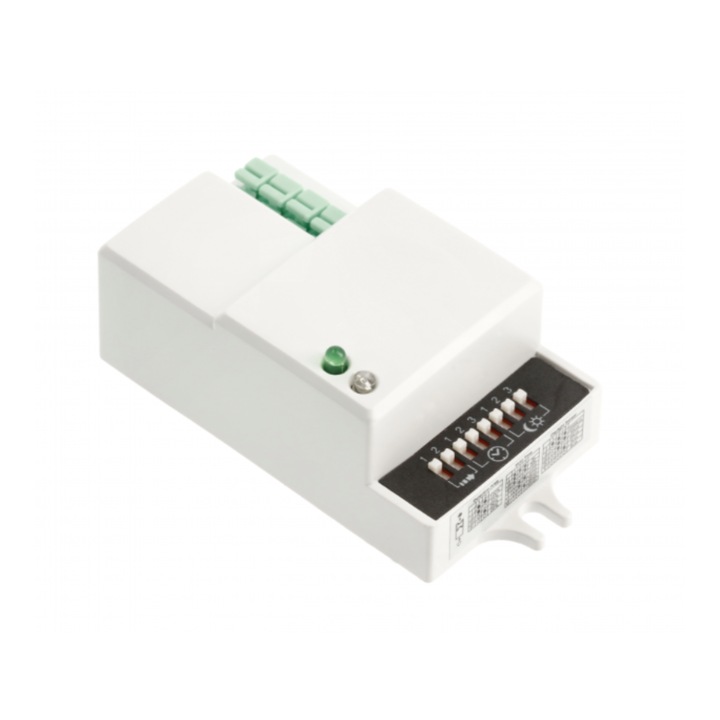 Senzor de Miscare, GTV, Unghi de Functionare 360°, Raza de Actiune 15m, max 1.200W, 220-240V, 50-60HZ, Alb