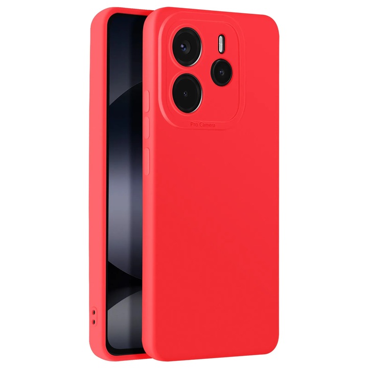 Husa pentru Xiaomi Redmi Note 14 4G, BestCase® Slim Premium Silicon 1.2MM, Microfibra in interior, Antisoc, Protectie camera si ecran, Rosu