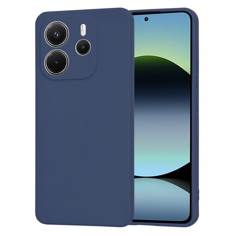 Husa pentru Xiaomi Redmi Note 14 4G, BestCase® Slim Premium Silicon 1.2MM, Microfibra in interior, Antisoc, Protectie camera si ecran, Albastru inchis