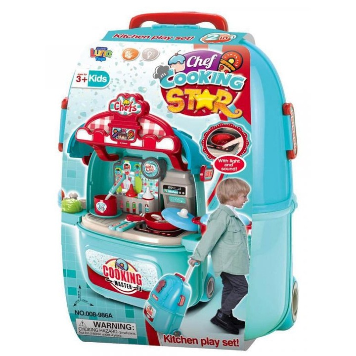 Luna 8640742 Konyhai játékszett bőröndben fénnyel és hanggal Többszínű