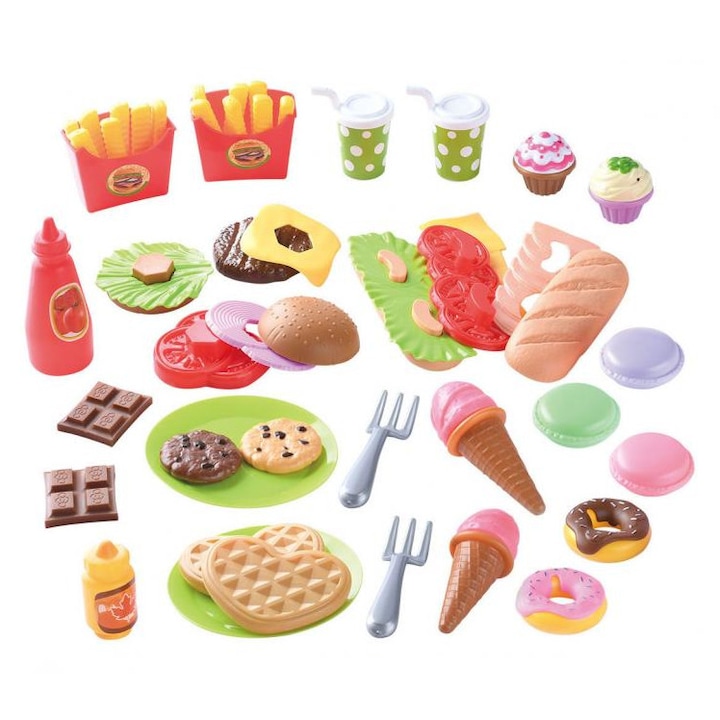 Play 1030207 Játék élelmiszer, ebéd és uzsonna játékkészlet, 60 darabos