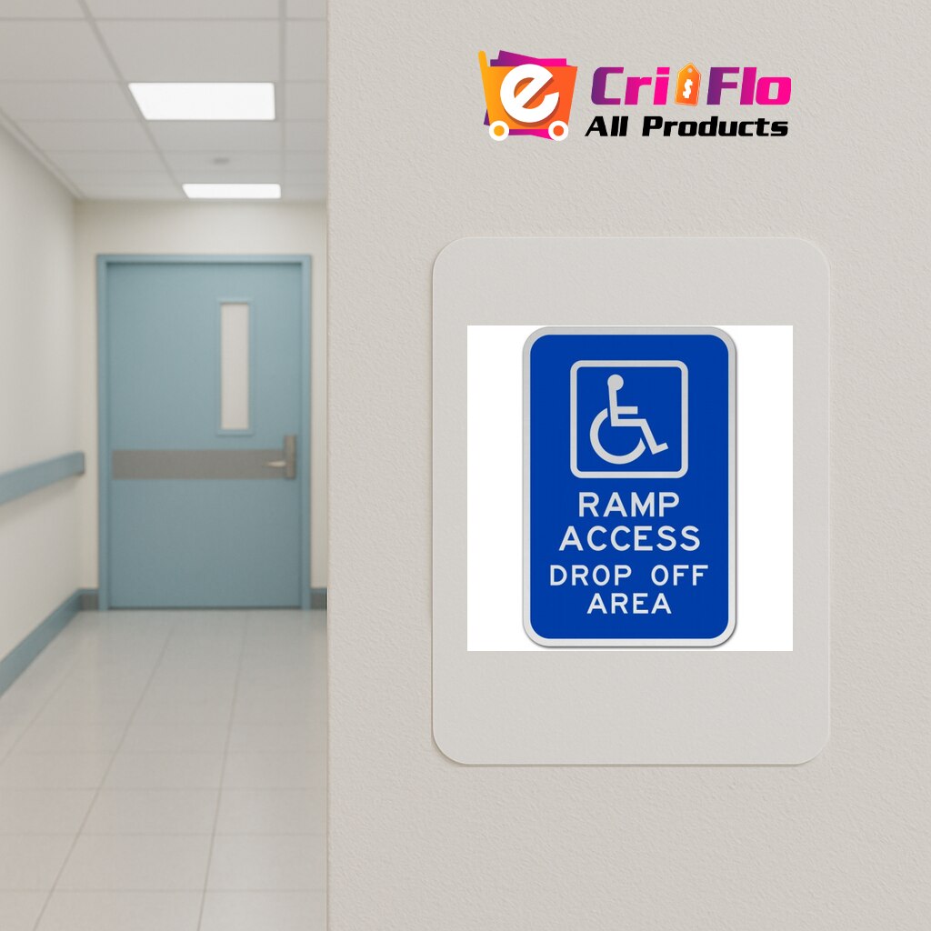 Indicator Accessible Ramp Access Drop Off Sign, Sticker autocolant, Cri ...
