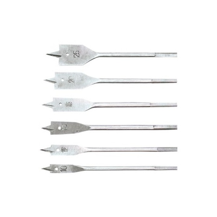 Set 6 Wiertla Lopatkowe pentru Lemn, GTX, 13x21x0,8cm, Stal