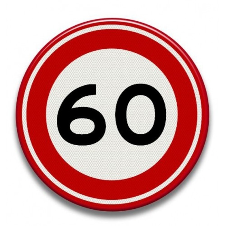 Indicator cu viteza maxima de 30 km pe ora, Sticker autocolant, Cri-Flo, Dimensiune A5 21x15 cm