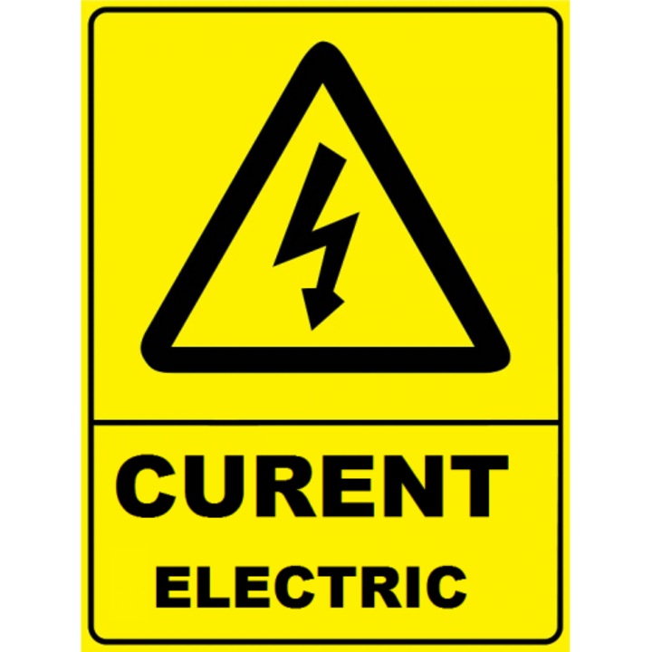 Indicator De avertizare pentru curent electric, Sticker autocolant, Cri-Flo, Dimensiune A5 21x15 cm