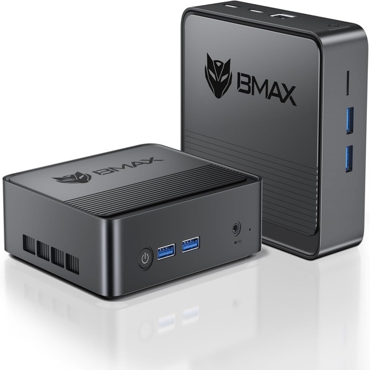 Мини компютър BMAX B3, Intel N5095 до 2.9GHz, 8GB DDR4, 256GB SSD, Windows 11 Pro, два дисплея 4K@60Hz, Wi-Fi 2.4/5GHz, BT 4.2, Gigabit Ethernet, слот за 2.5" SSD, идеален за офис и училище