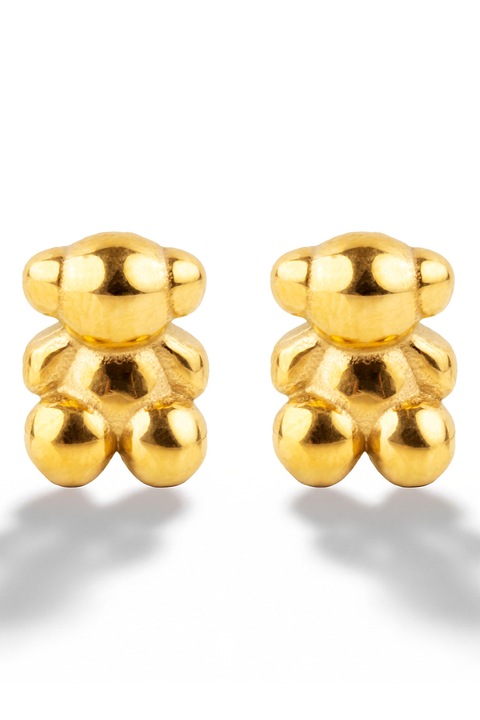 Emily Westwood, Cercei placati cu aur de 18K in forma urs, Auriu