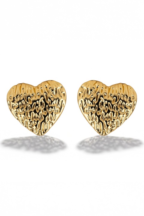 Emily Westwood, Cercei placati cu aur de 18K in forma de inima, Auriu