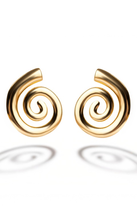 Marc Malone, Cercei placati cu aur de 18K in forma de spirala, Auriu