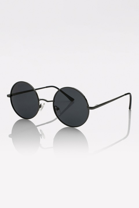 Marc Malone, Ochelari de soare unisex cu lentile polarizate si aspect metalic, Negru, 47-24-140