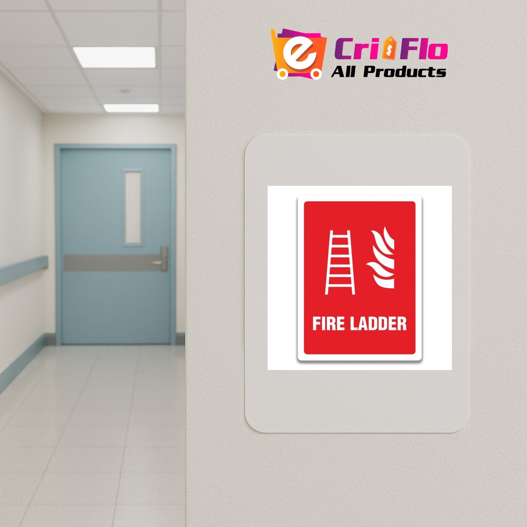 Firefighting Ladder Label Indicator FIRE LADDER SIGN, Sticker autocolant, Cri-Flo, Dimensiune A5 ...