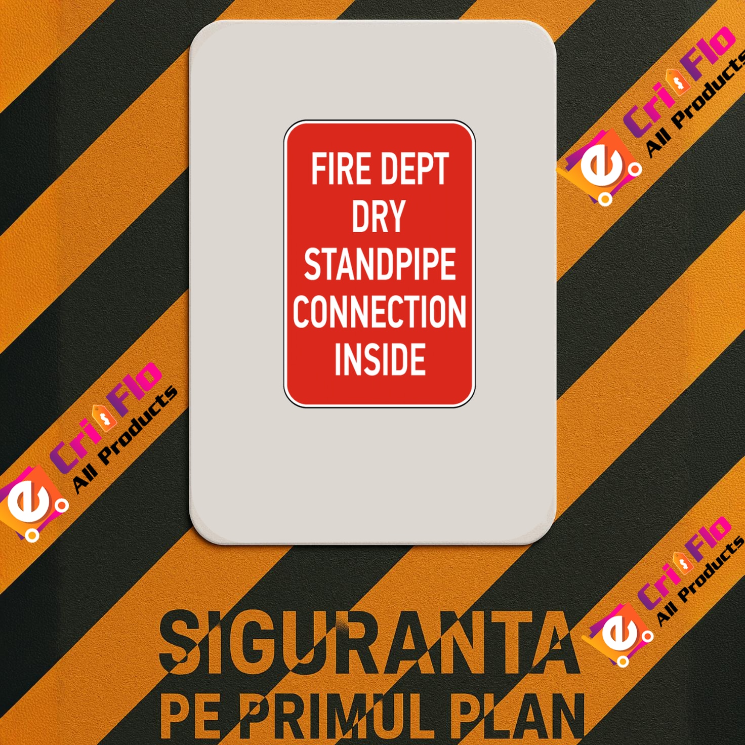 Indicator Fire Dept Dry Standpipe Connection Sign, Sticker autocolant ...